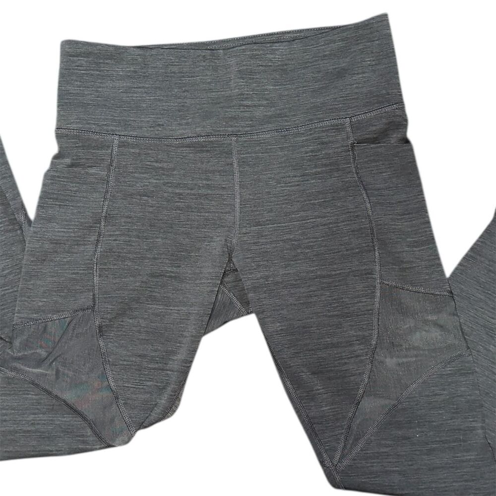 Members Mark Women's Grey and Black Leggings with Mesh Details Large